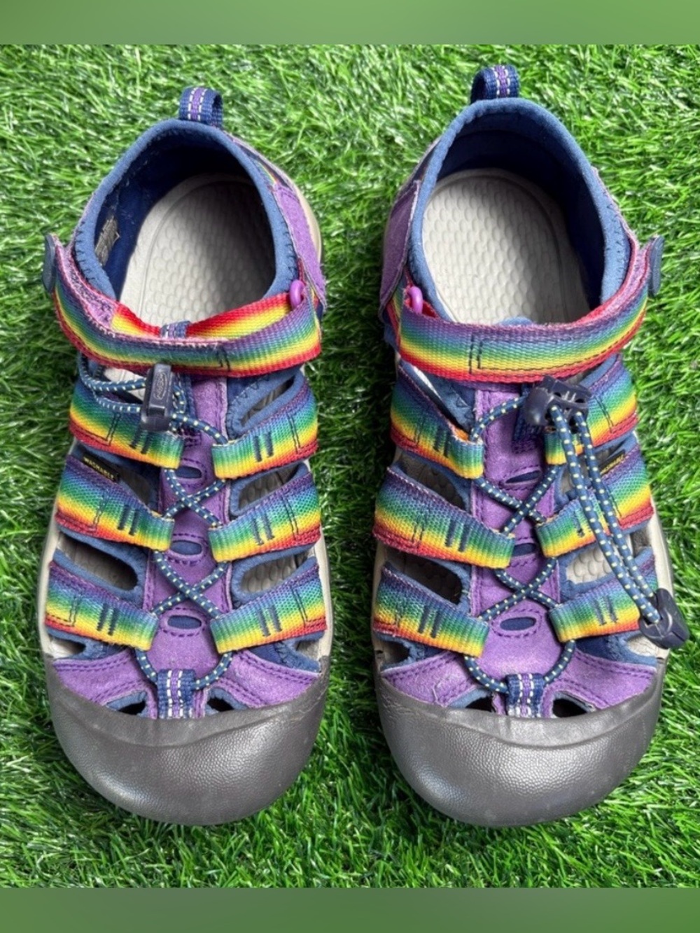 Keen Big Kids’ Newport H2 Sandals-Size: 4-Multi-Color-Preowned, Very Good Cond.